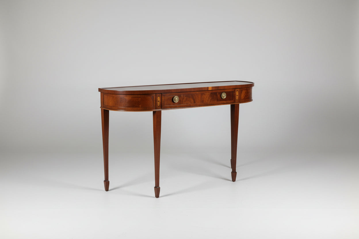 Wayne Wood Inlay Curved Console Table