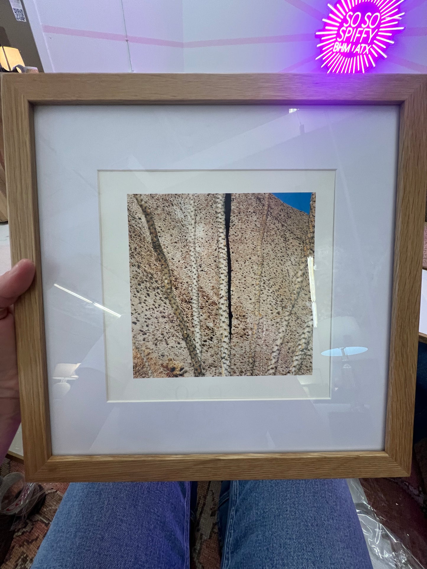 Terry Husebye “Untitled (of 3-3-79), 1979, from Octilo flat series” 12x12 framed print in wood frame