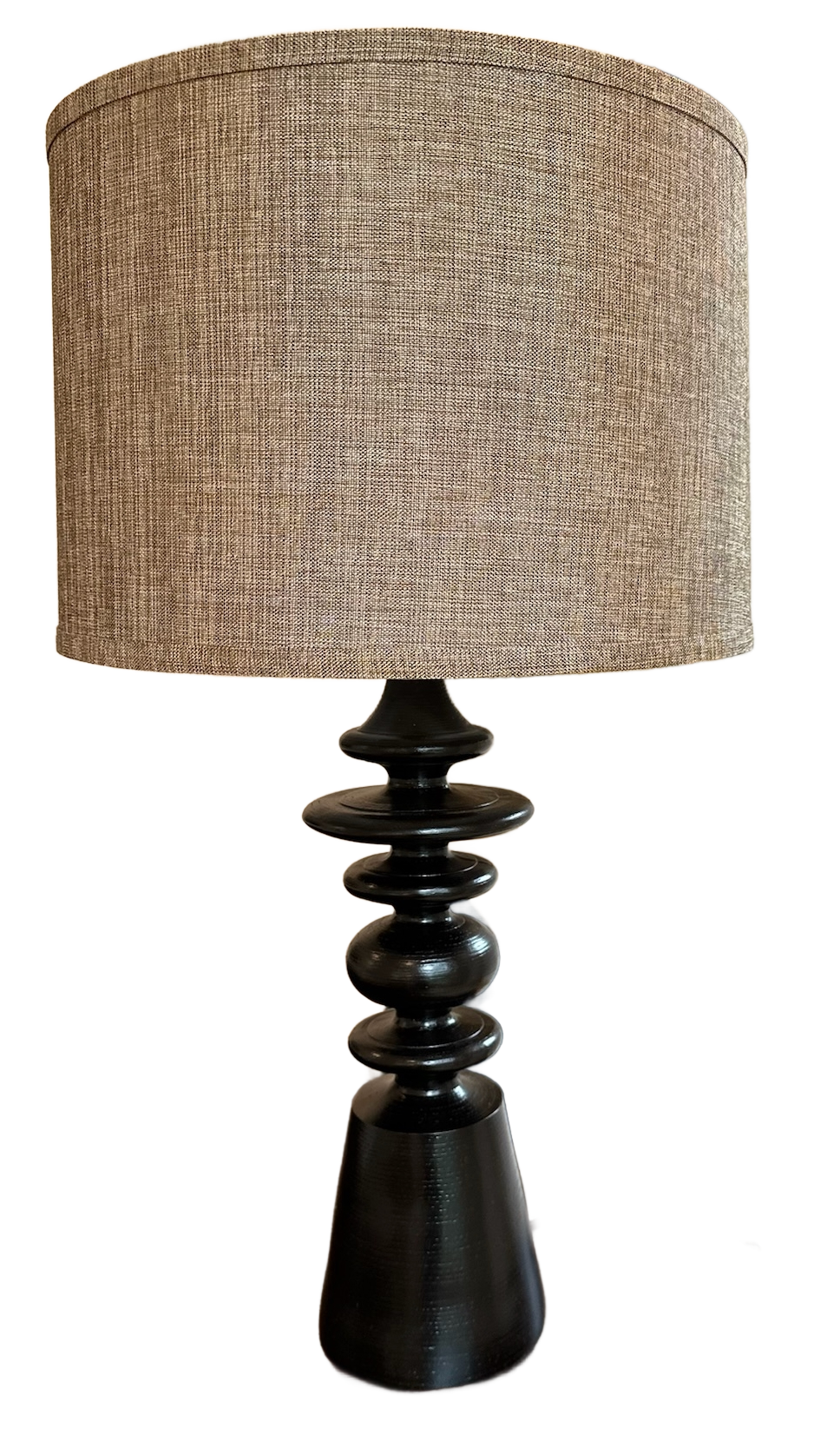 Black Lamp with Tan Shade