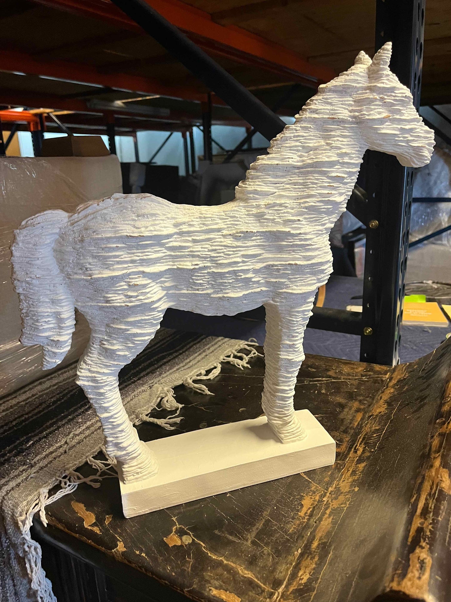 Bree White Textured Horse