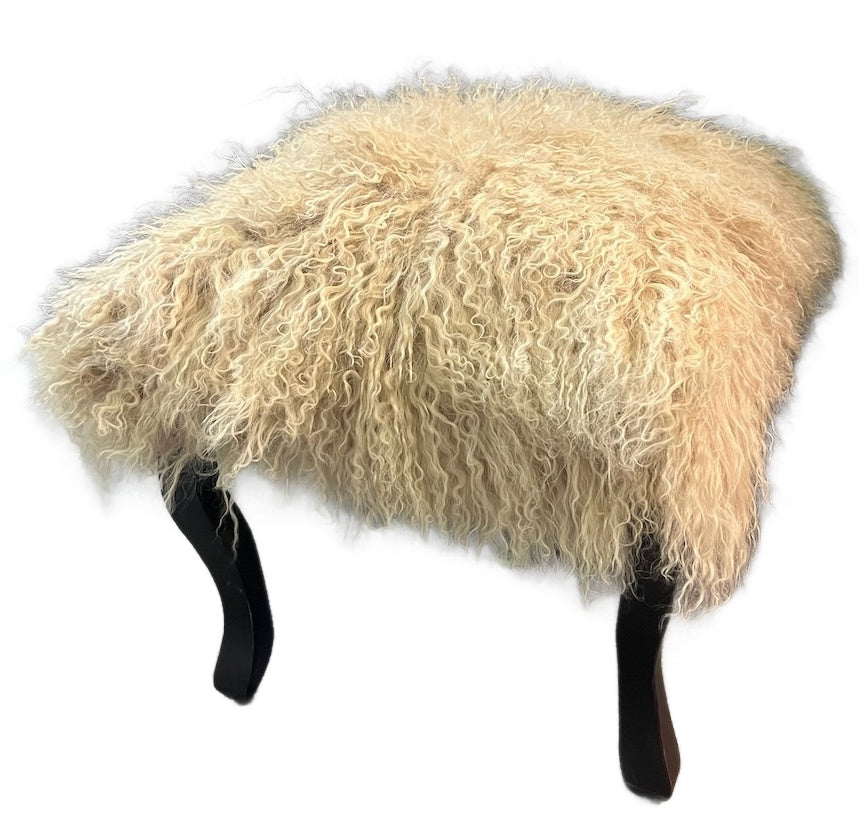 Serape Stool 18" with Tibetan Top Champagne