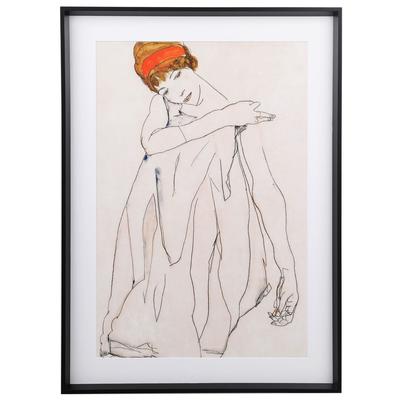 Covered Woman 26x36 Black Frame Art