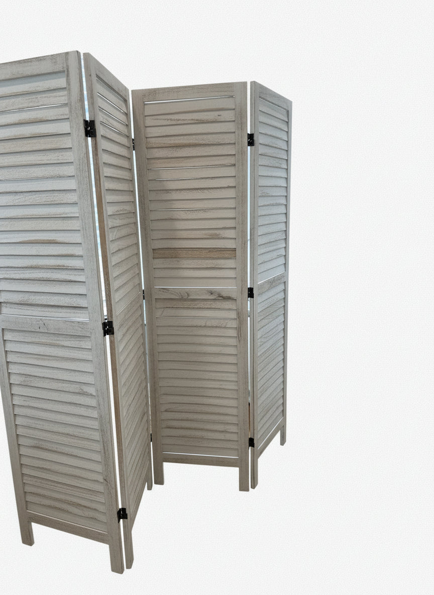 Distressed White Privacy Screen