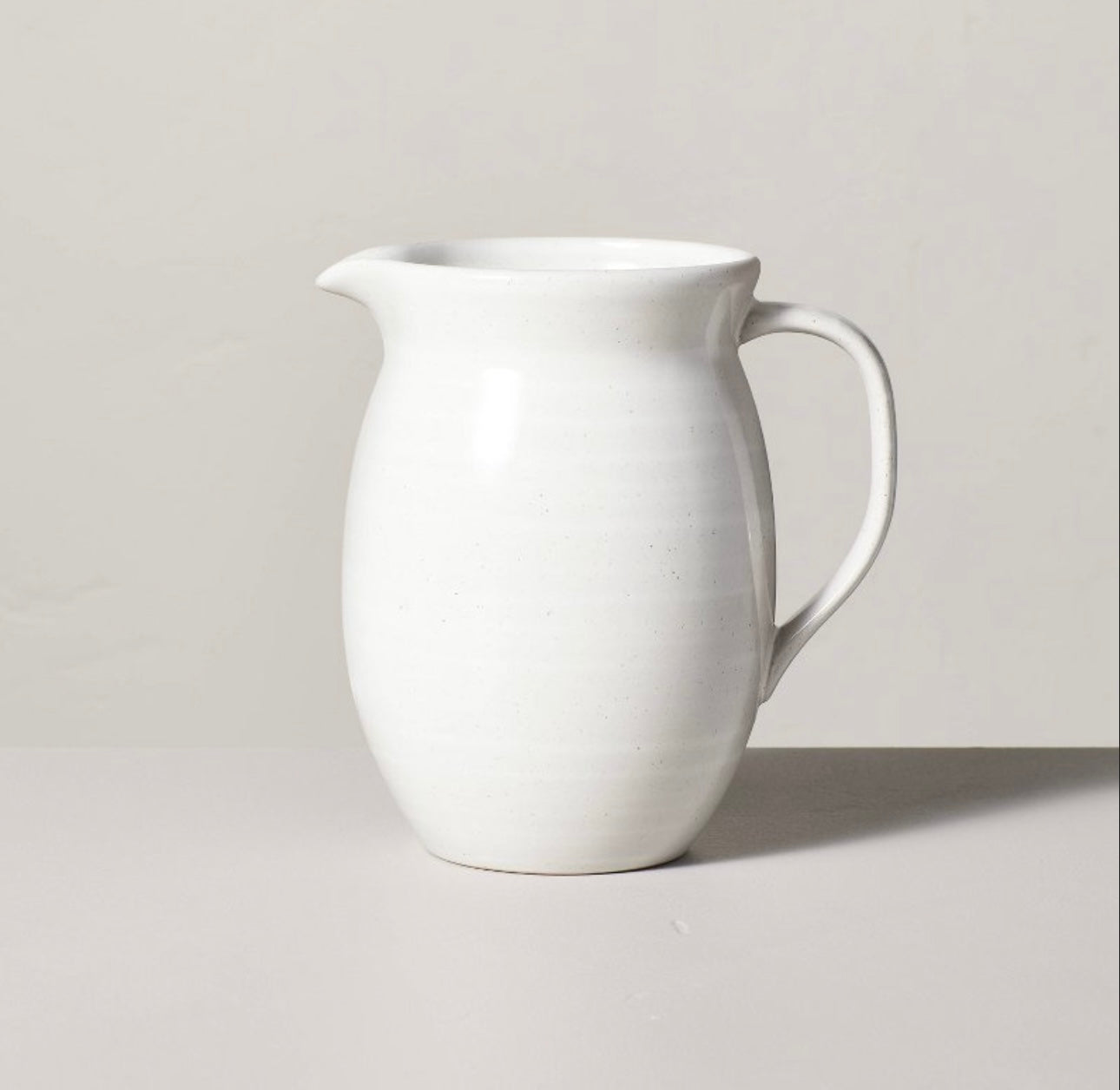 White Speckled Stoneware Pitcher