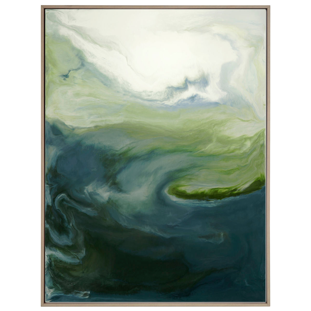 Green Sea 36x48 Black Frame Art