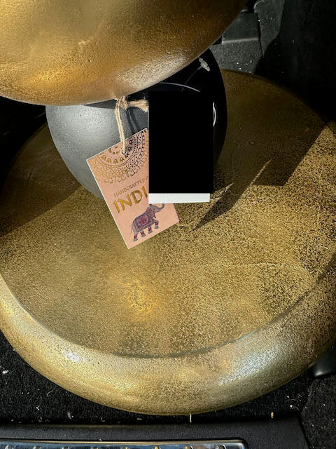 Round Black and Gold Table Lamp