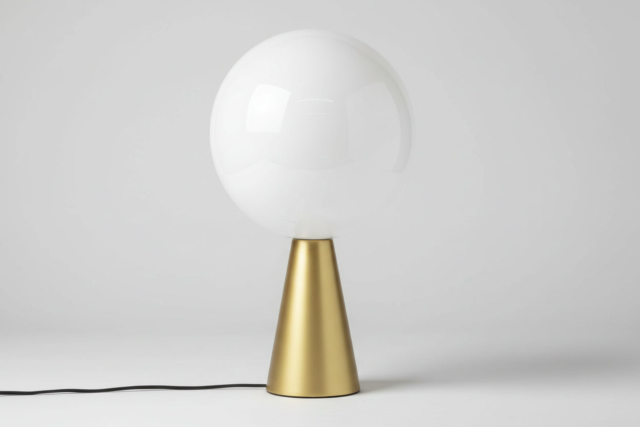 Orb Table Lamp with Gold Base