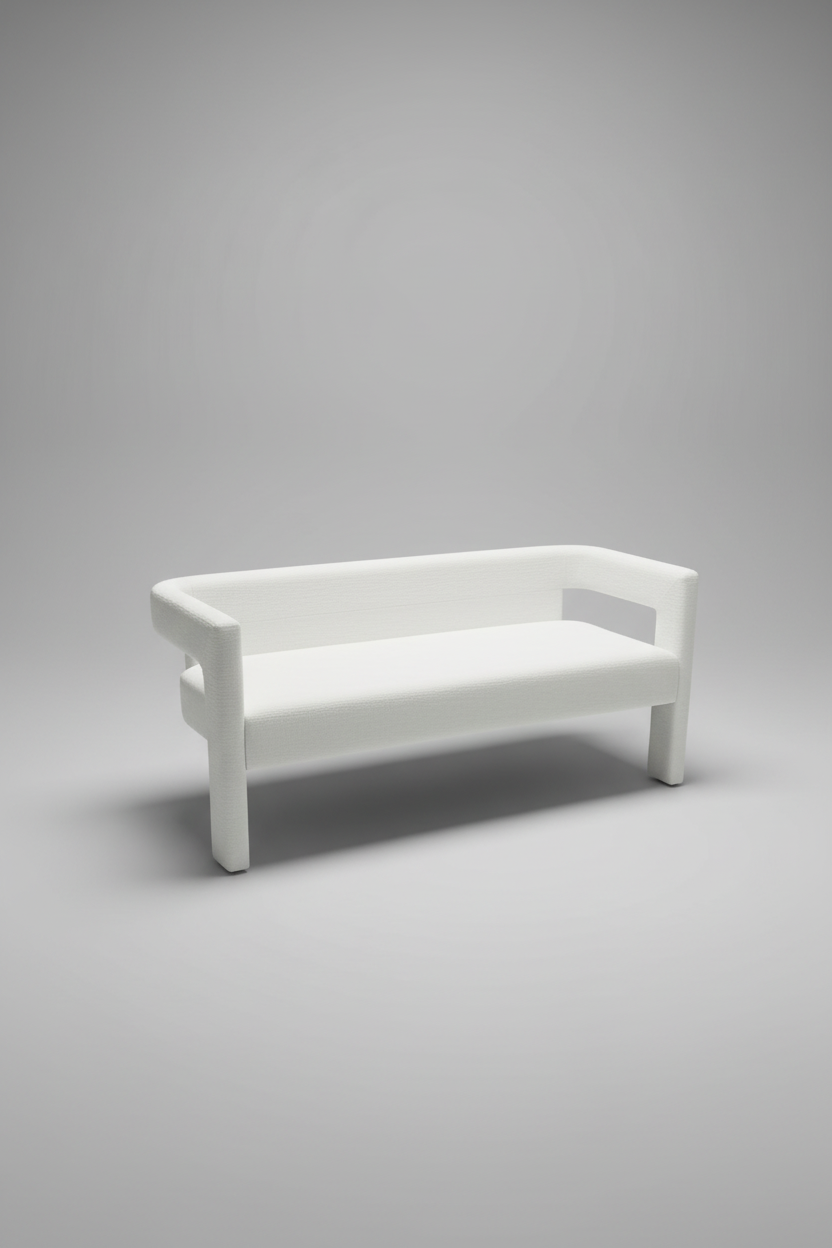 Ivory Boucle Bench 60"