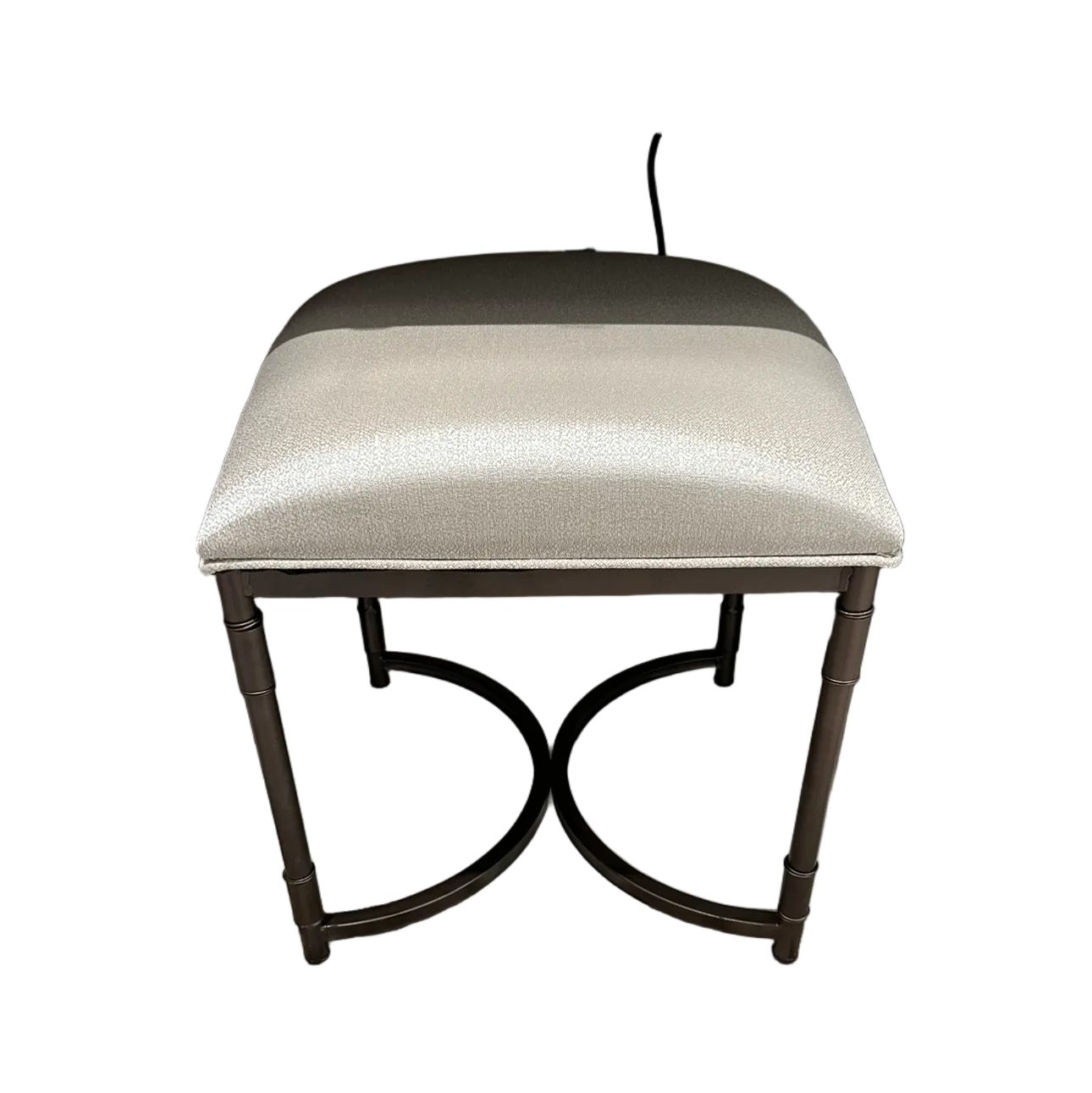 Beige Stool with Metal Legs