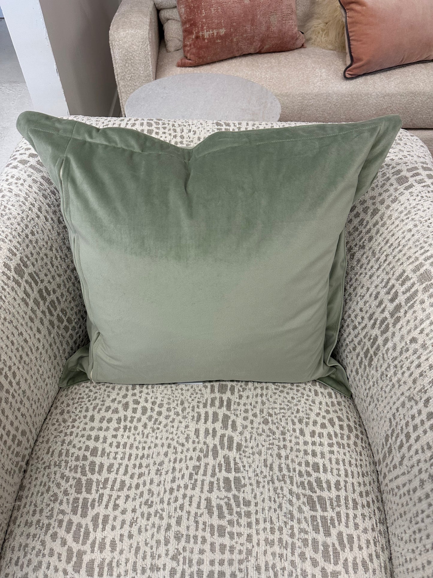 Pale Green Velvet Pillow