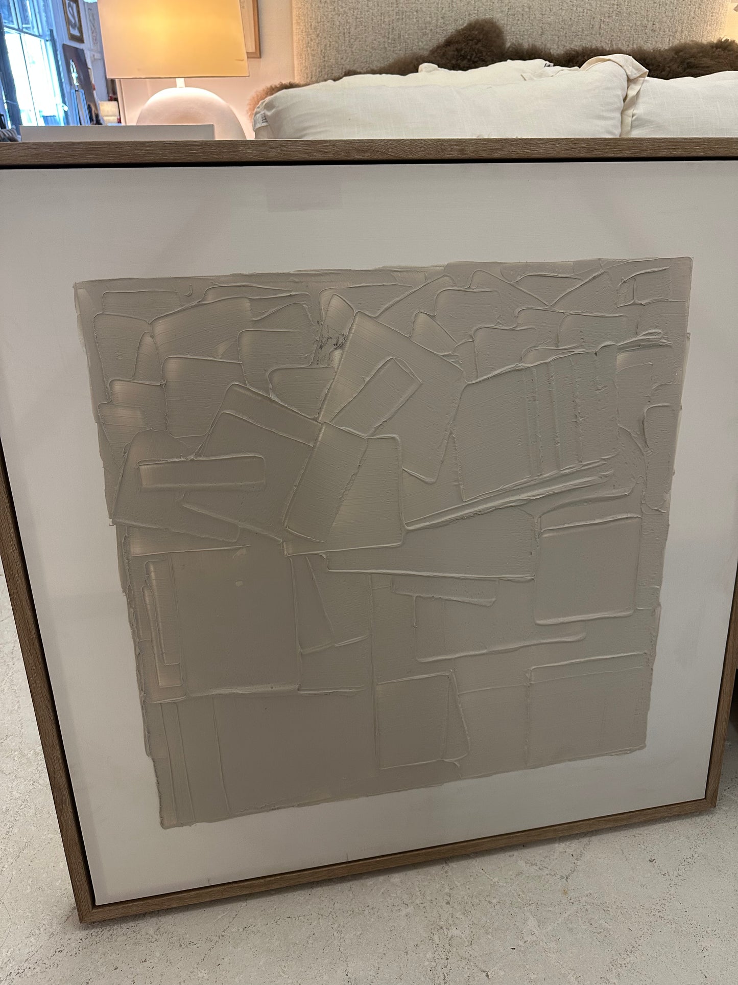 Framed Tan Textured Art
