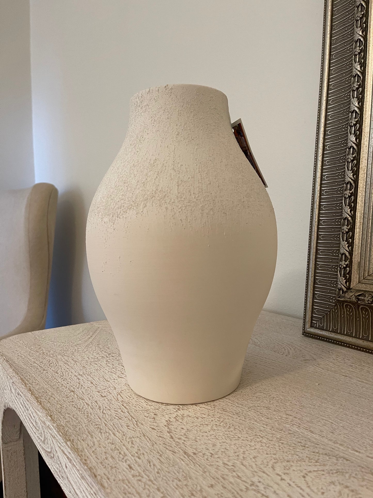 White Stoneware Vase