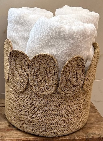 Wicker Basket with Circles