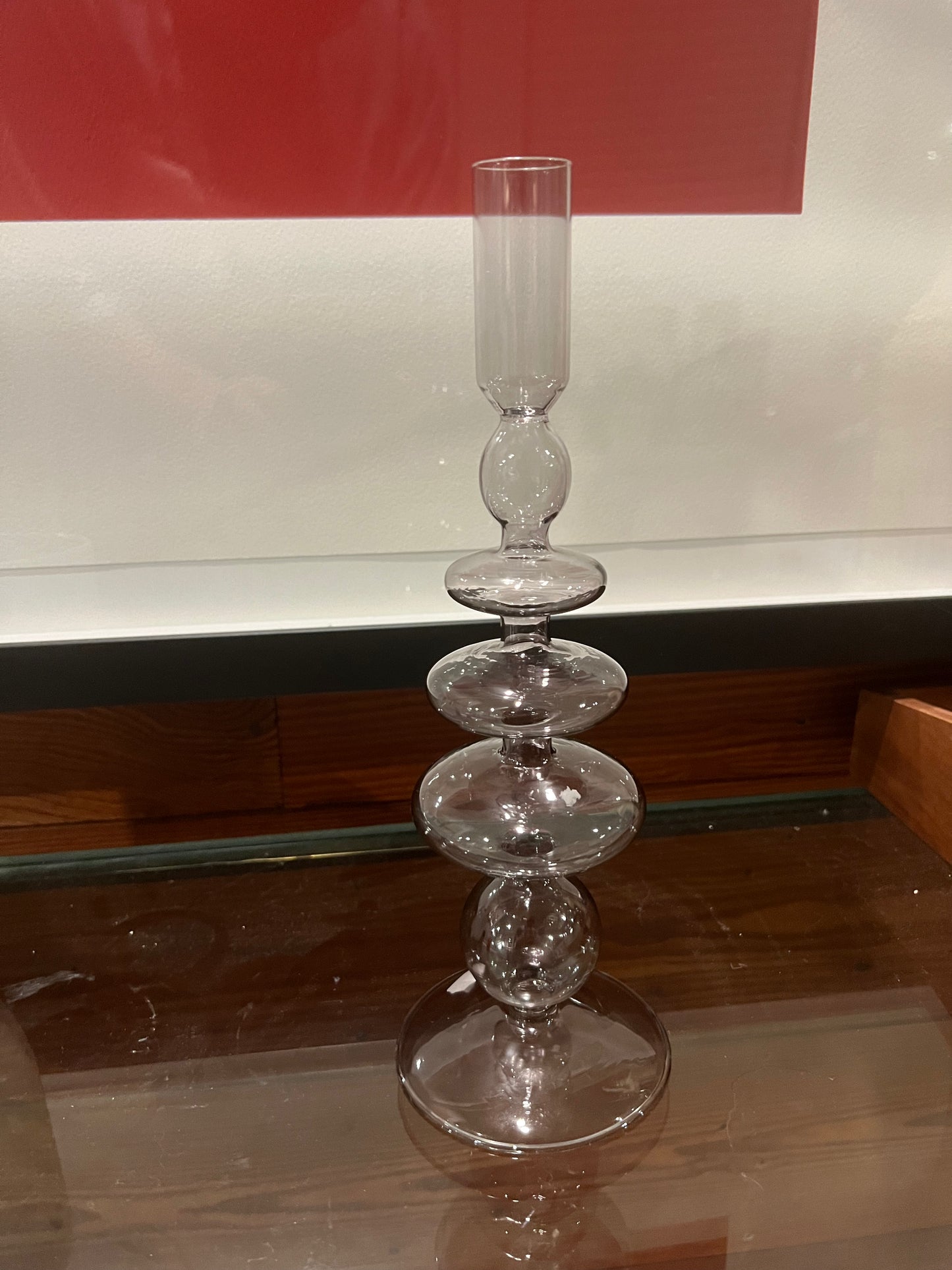 Large Blown Glass Candle Stick