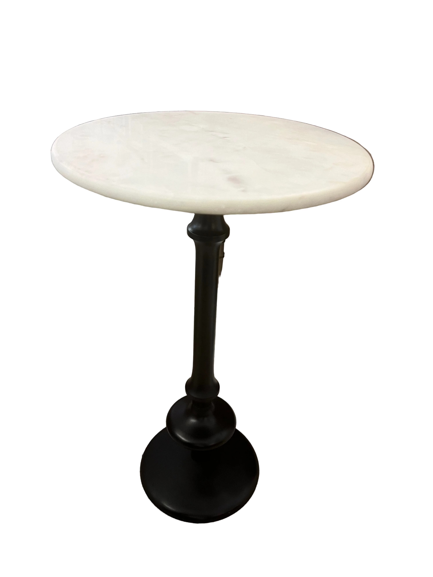 Marble Top Black Accent Table
