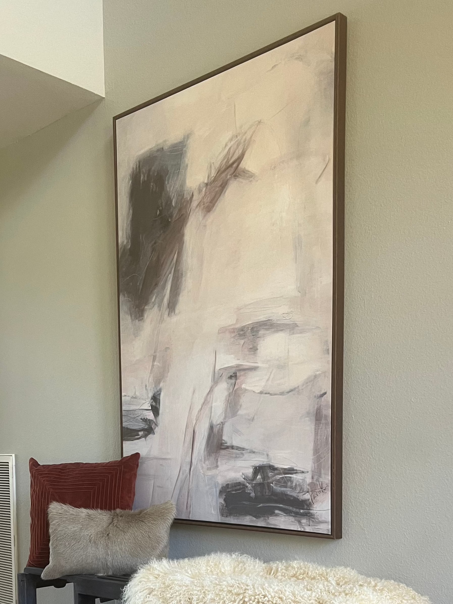 Tarok Gray Blue and White Abstract art