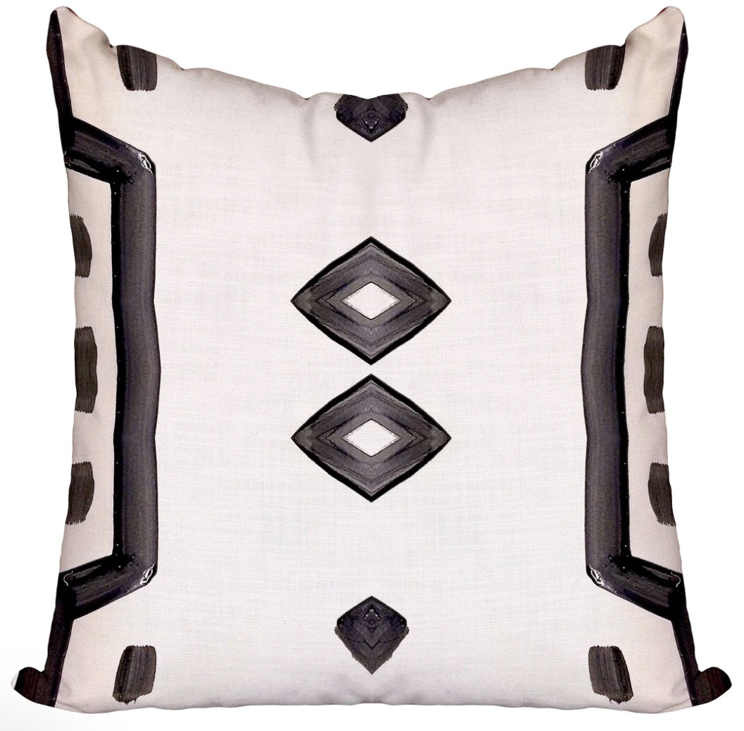 Kuba Kuba Velvet w/ Neutral Velvet Backing Pillow 22x22