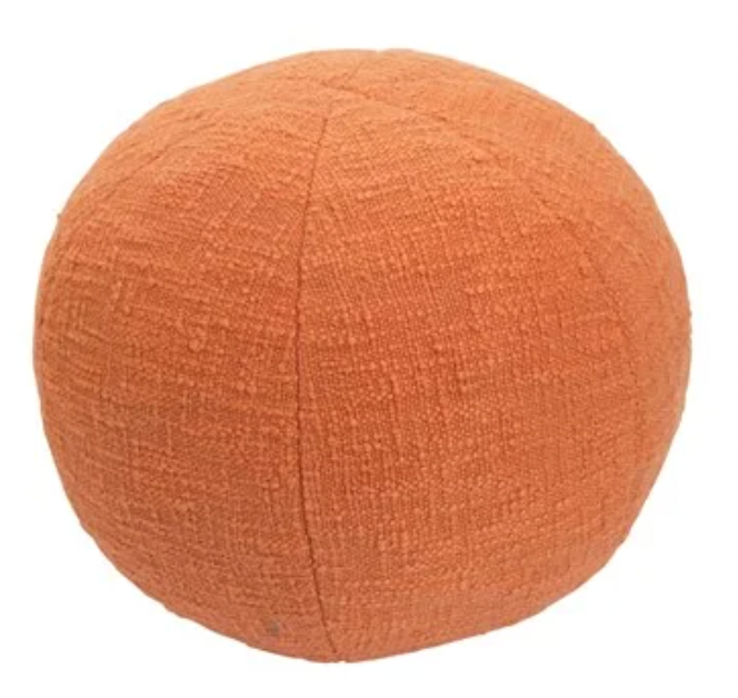 Cotton Slub Orange Orb Pillow