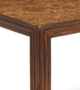 McGuire Faux Burlwood and Stained Bamboo Vintage Parsons-Style Dining Table