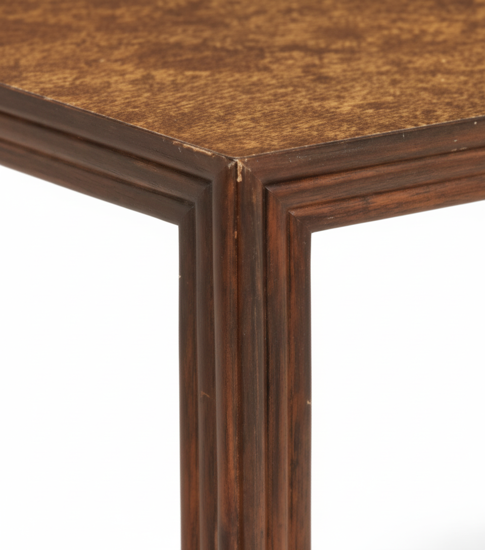 McGuire Faux Burlwood and Stained Bamboo Vintage Parsons-Style Dining Table