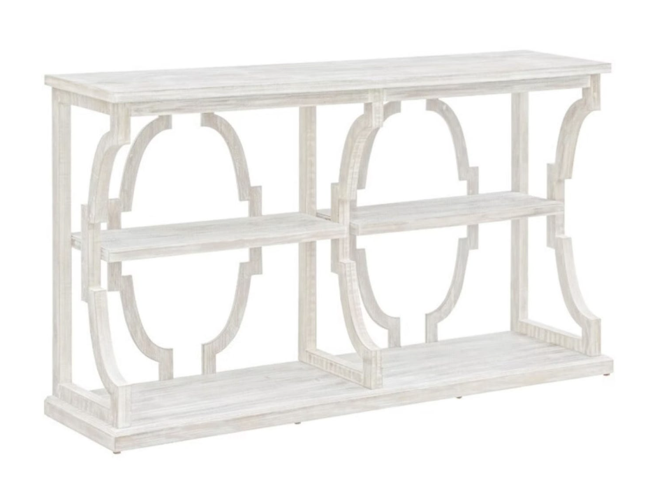 Stockton Open White Wash 3 Tier Console