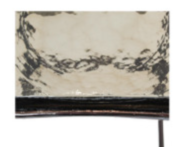 Cognac Pressed Glass Cast Metal Accent Nesting Table Set