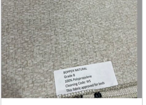 Upholstered Accent Table w/ Glass Top Bopper Natural