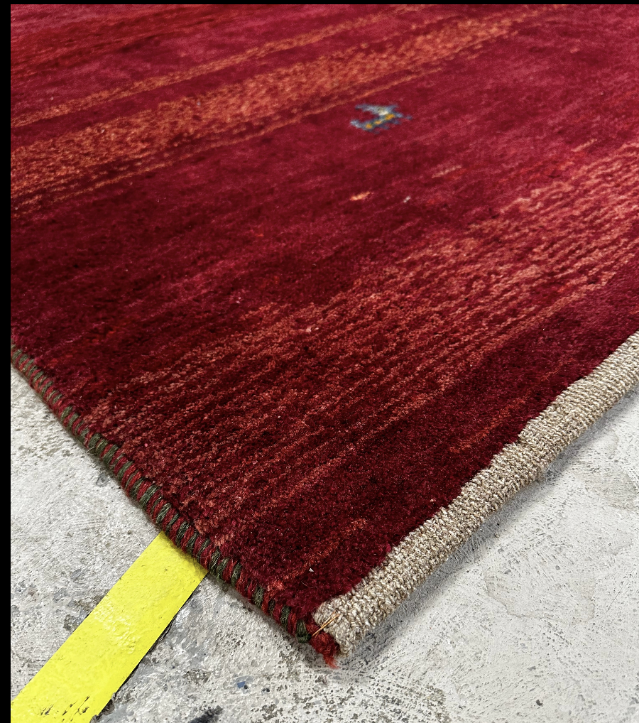 Red Gabbeh Persian rug 5'8 x 6'3