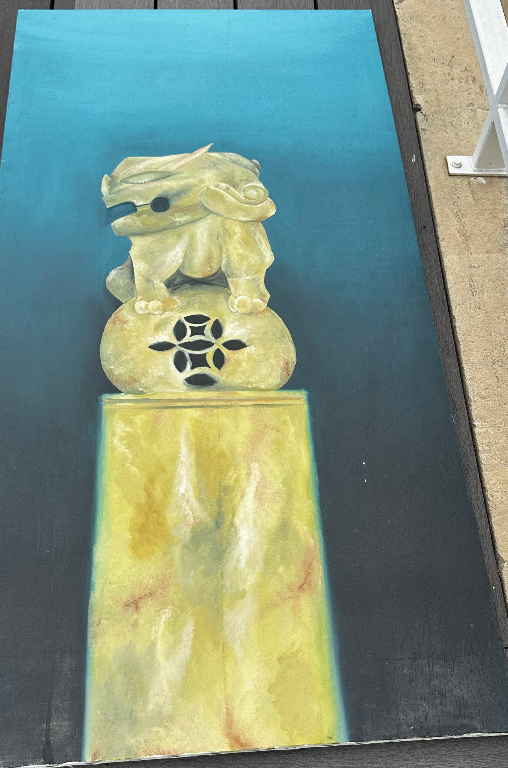 Oil on canvas dragon art