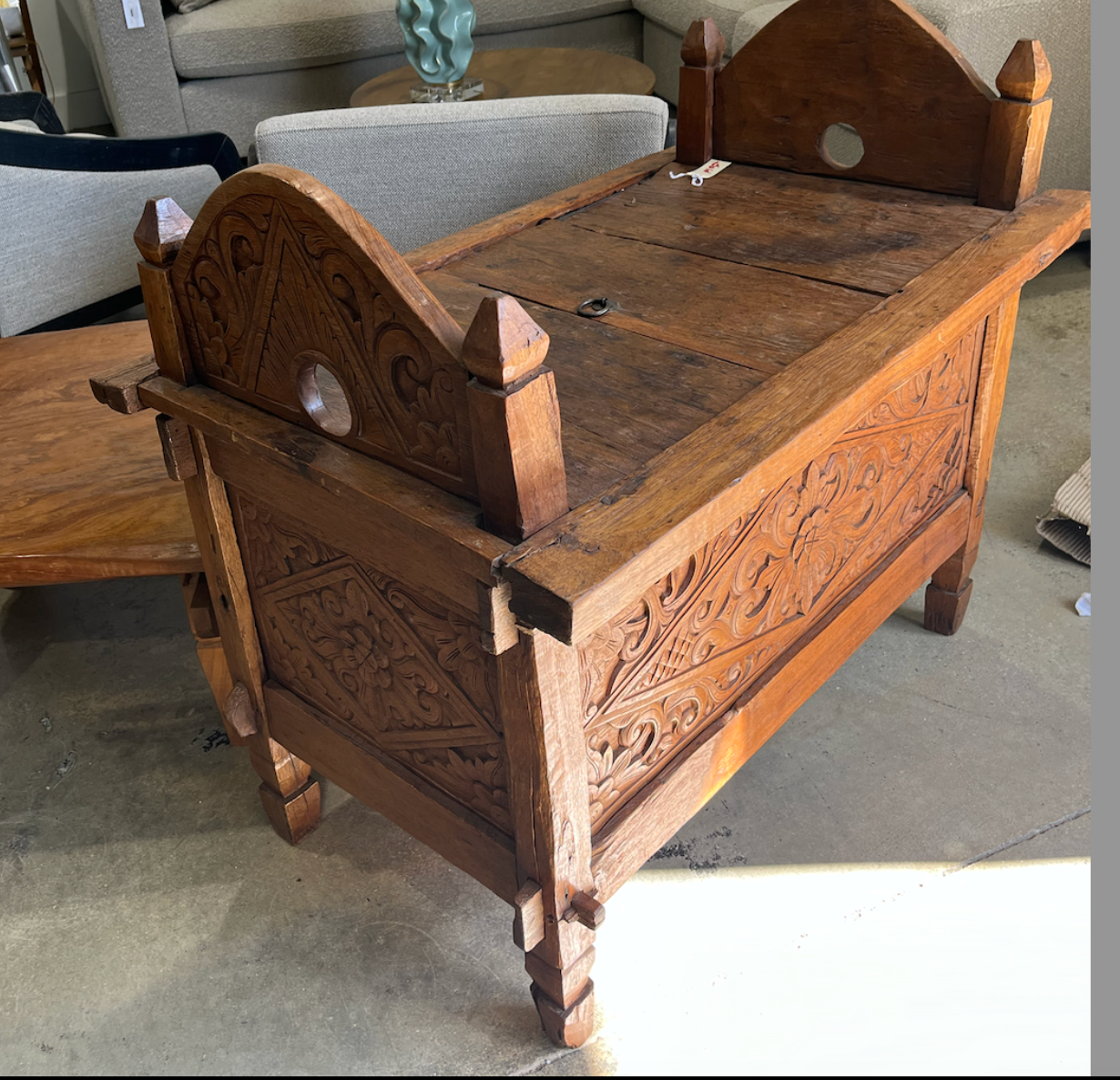 Antique carved oak wedding Chest