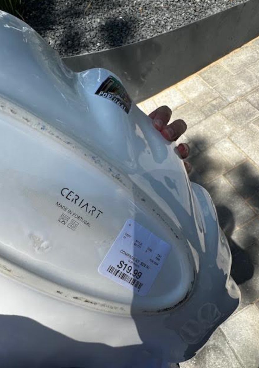 Small Ceramic White Boat