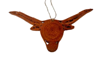 Recycled Newspaper Texas Longhorn Ornament