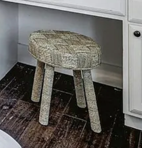 Woven Rattan Stool in Natural