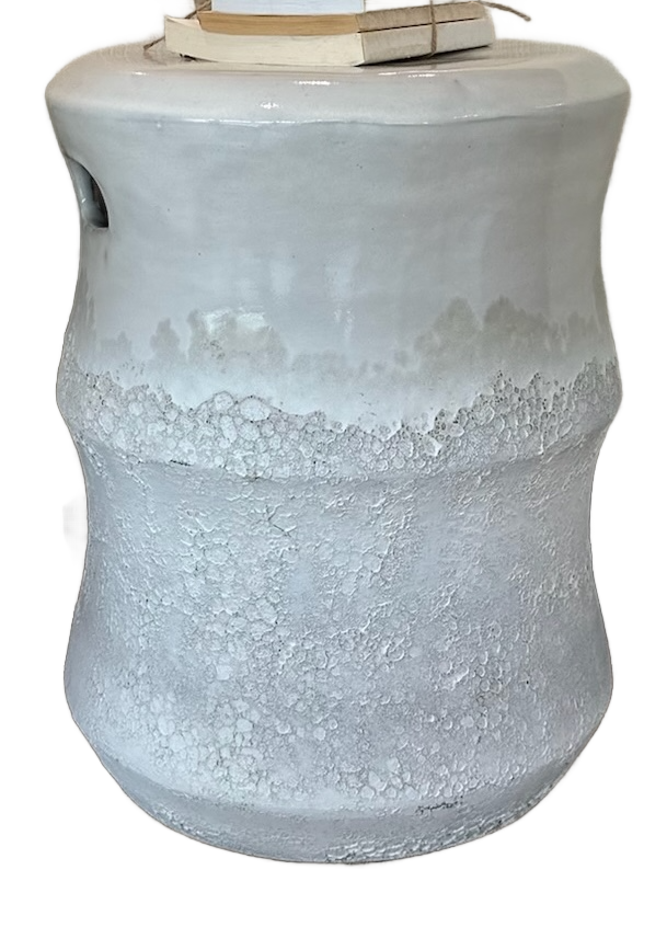 White Accent Table with Handles