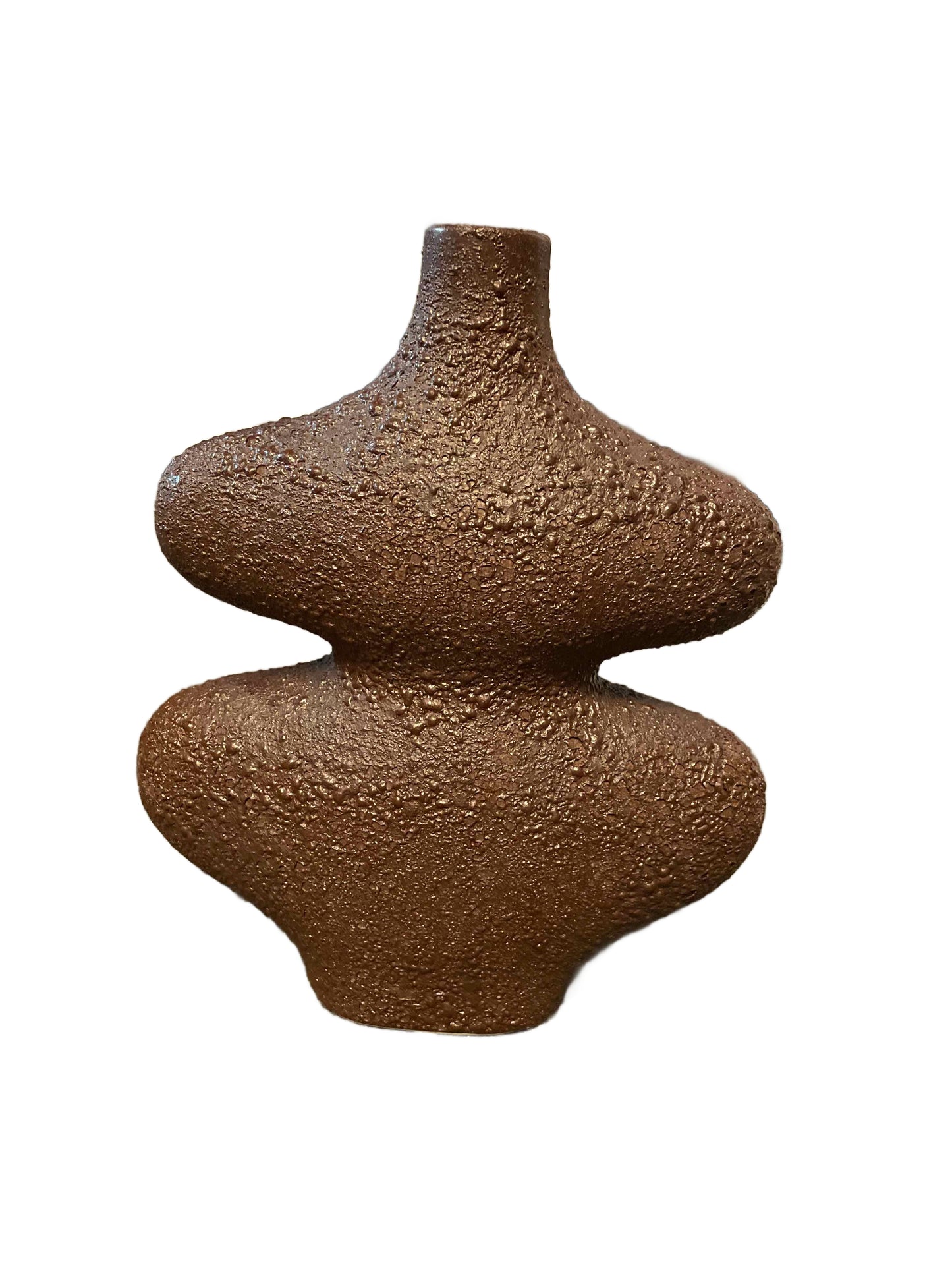 Brown Curvy Textured Vase