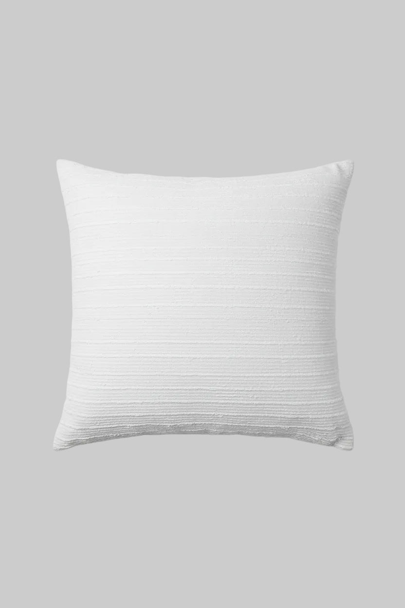Cream Stripe Textured Square Pillow