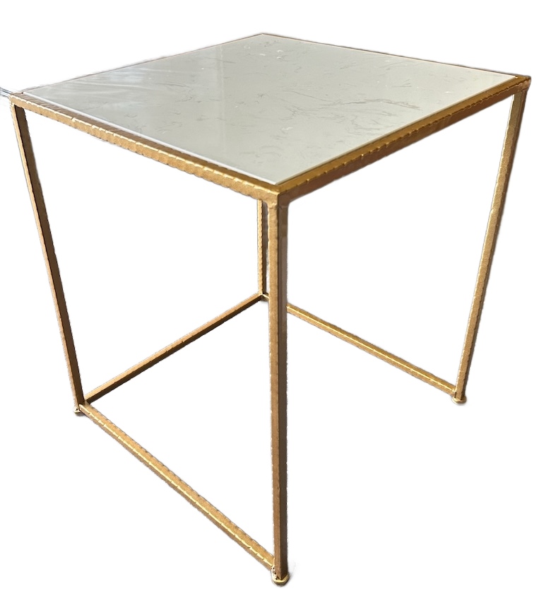 *Candy Store* Marble Top Gold Frame Nesting Table Large
