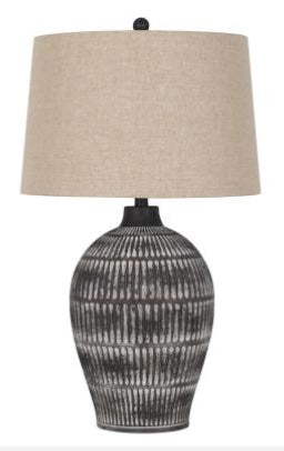 Textured Polyresin Table Lamp