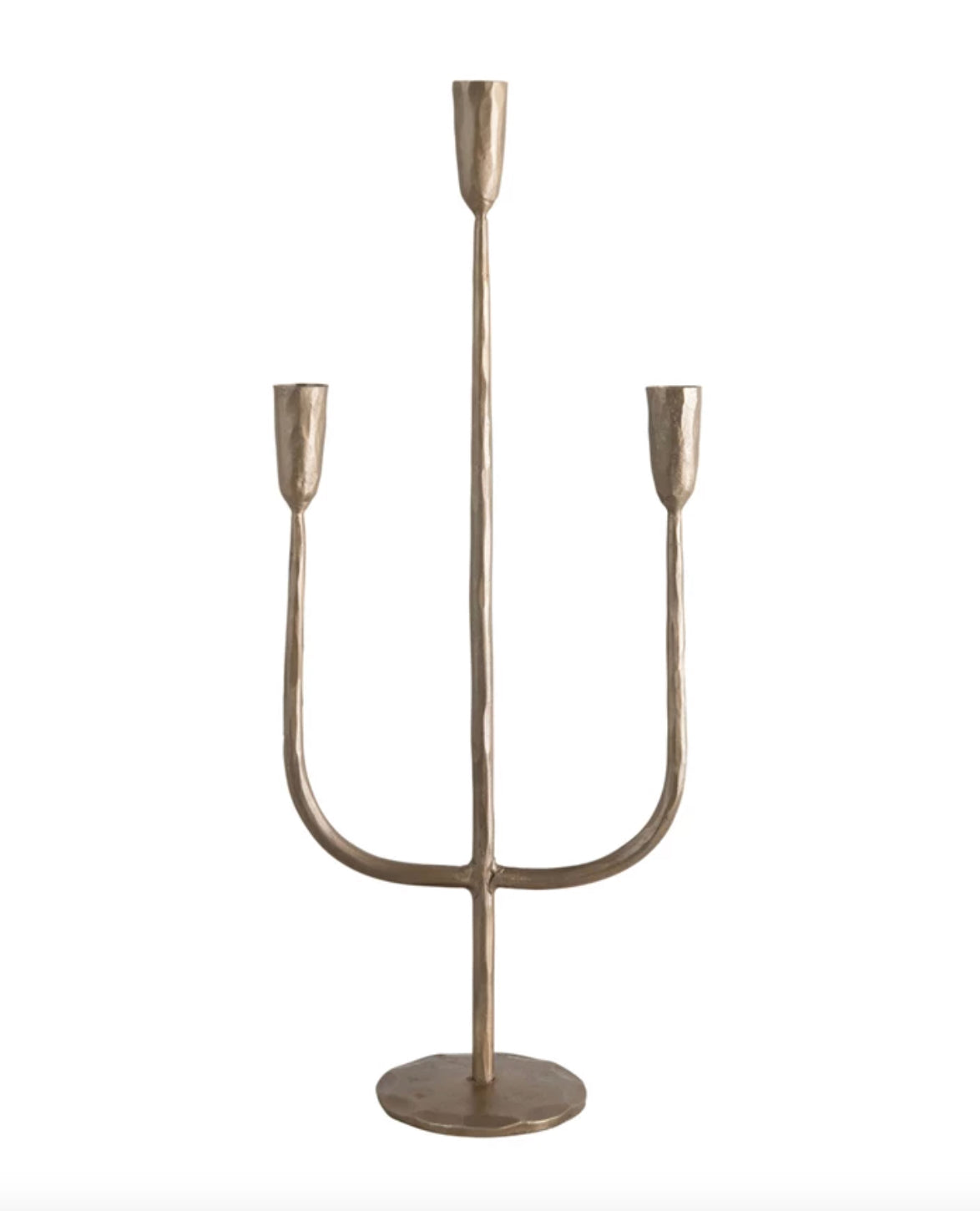 Hand-Forged Metal Candelabra with Antique Finish