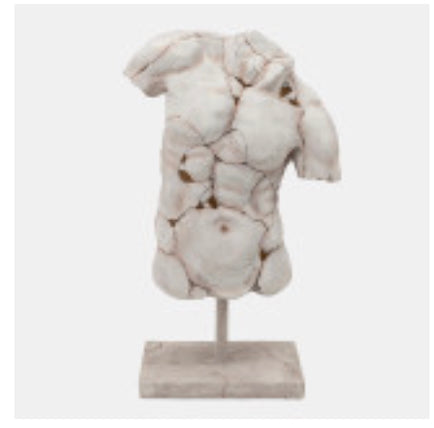 Cracked Torso Sculpture, White