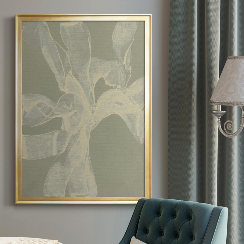 White Ribbon On Celadon II Canvas Art 36.5"x26.5"