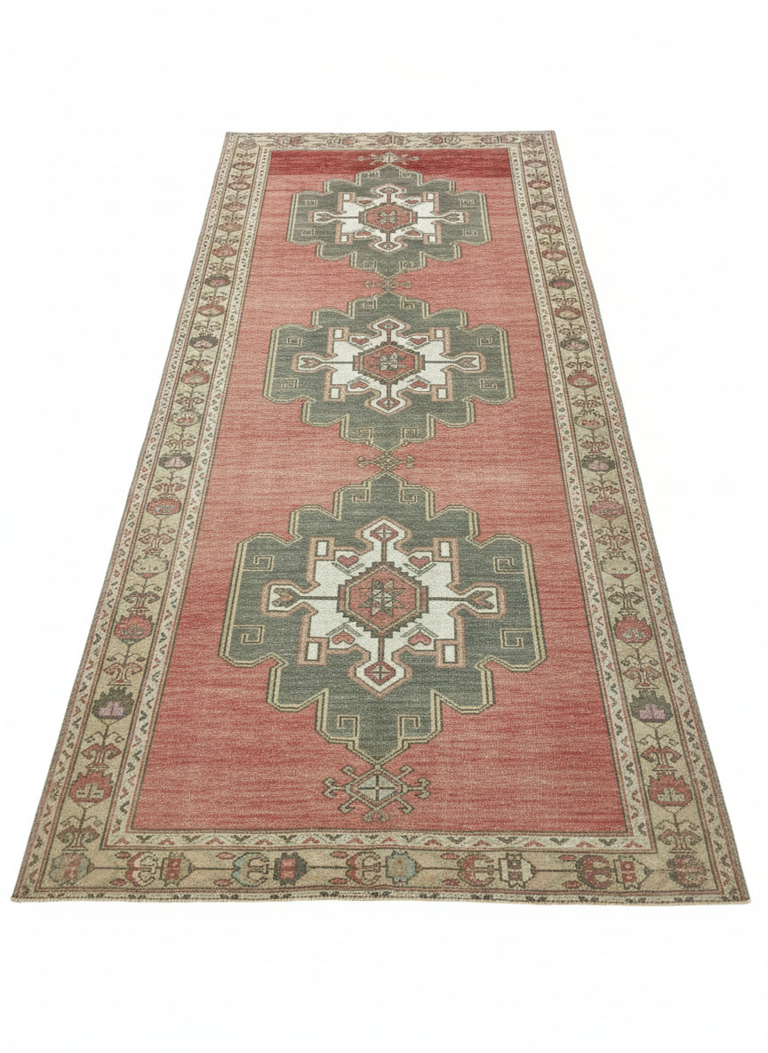 Vintage Turkish Oushak 5'x11'9" Rug