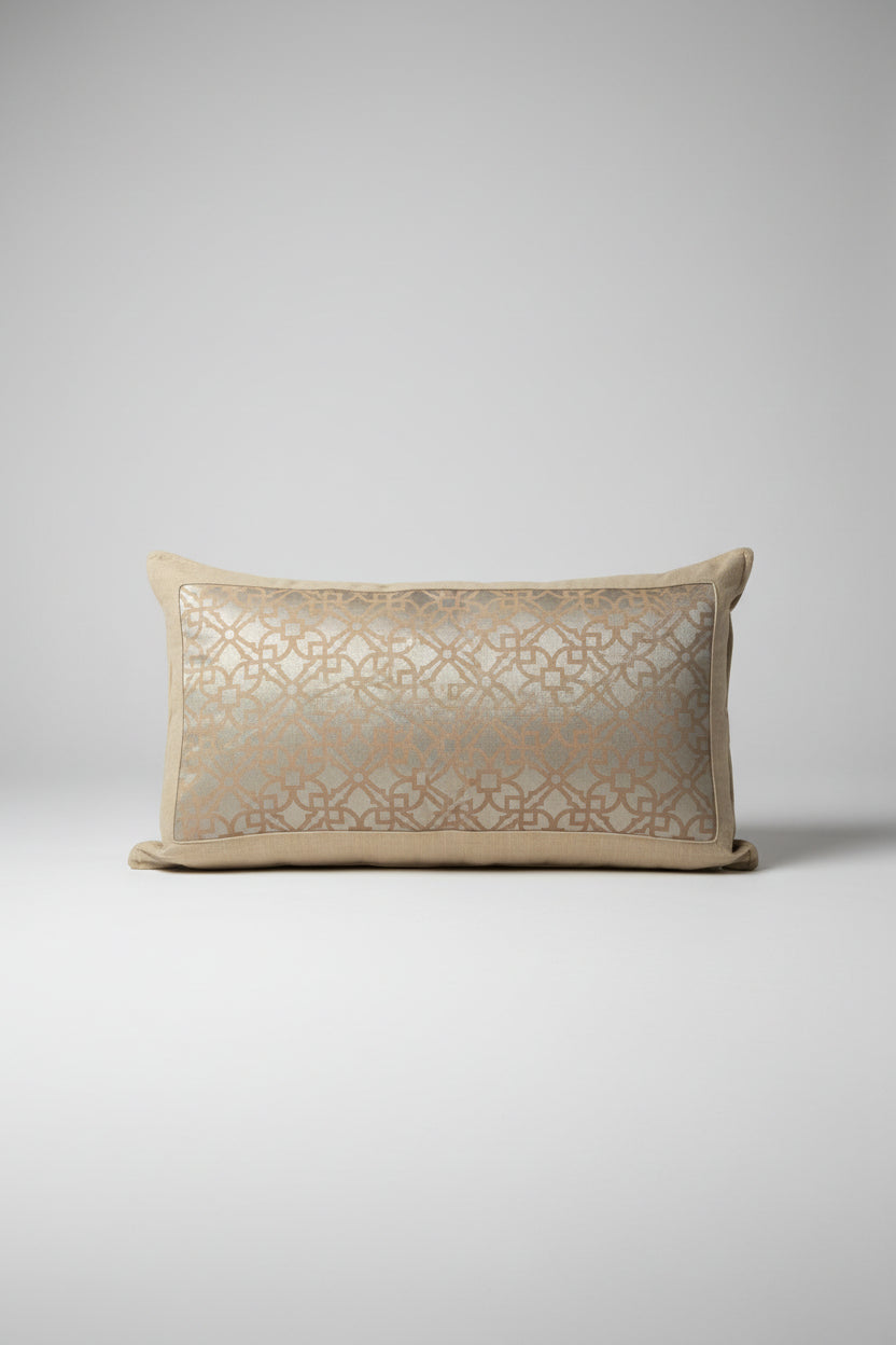 Brown Pillow with Gold Pattern Lumbar