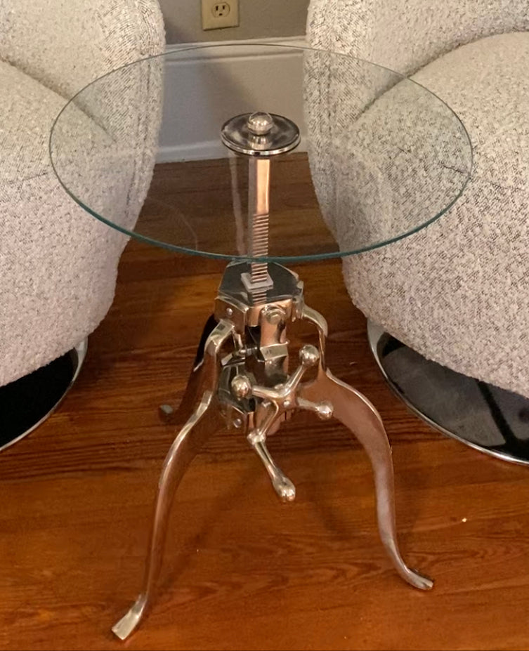Cogsworth Chrome and Glass Cocktail Table
