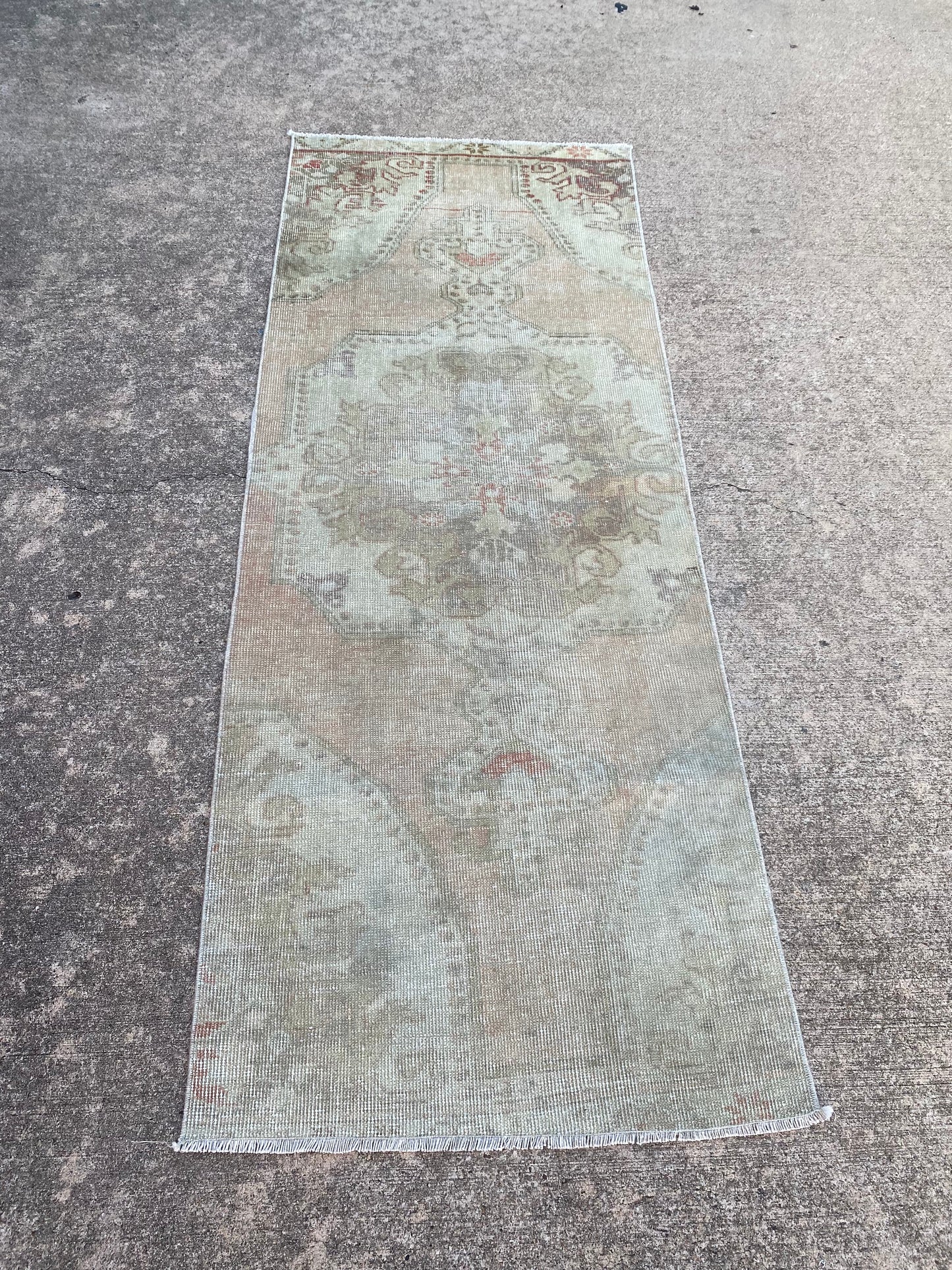 Vintage Faded Turkish Runner 2'8.5"x7'3.5"
