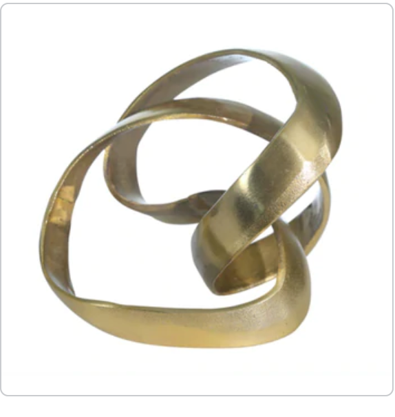 Aluminum Knot Sculpture 7" Gold