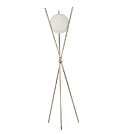 Tripod Orb Floor Lamp Gold