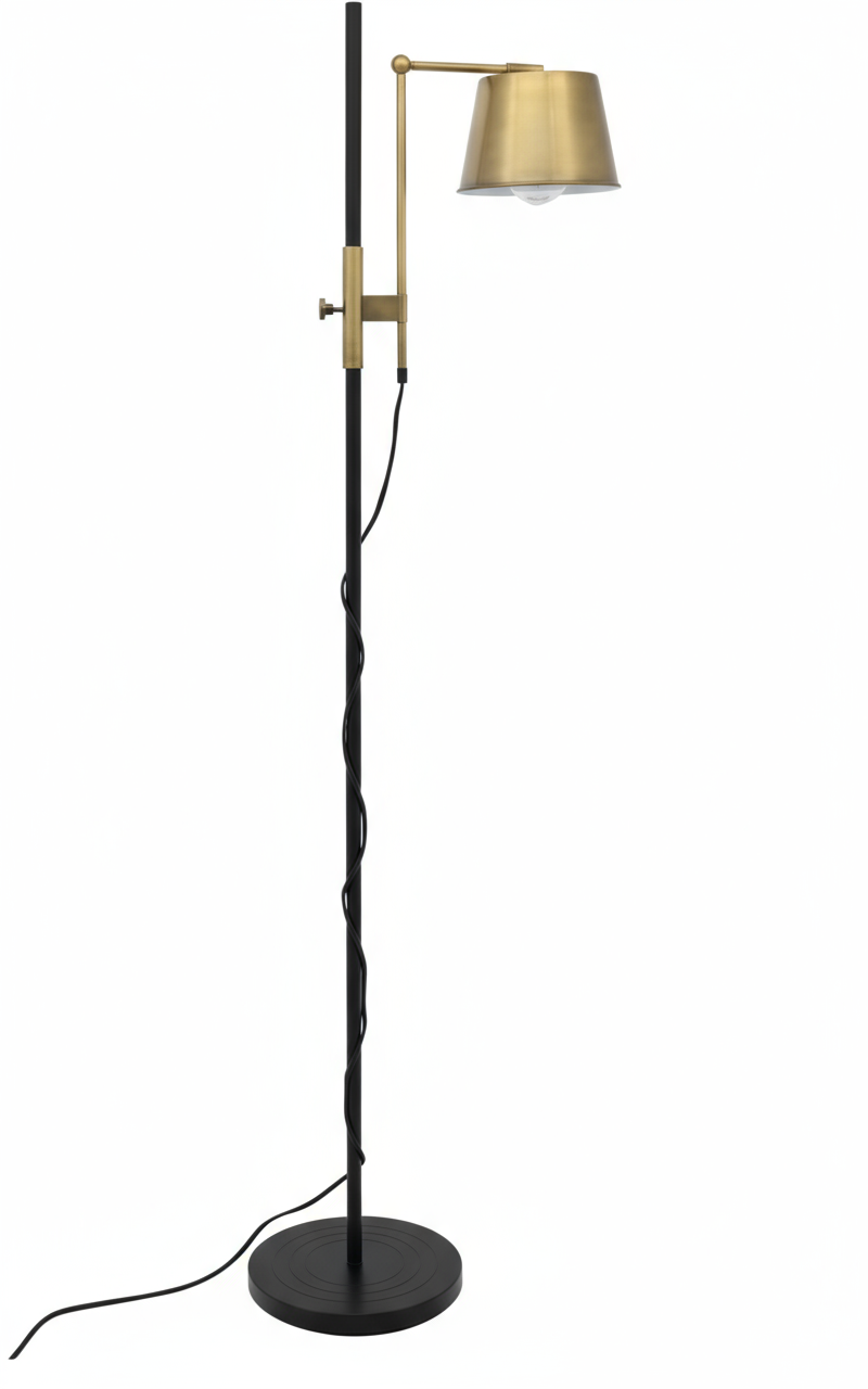 Bronze and Copper Floor Library Lamp