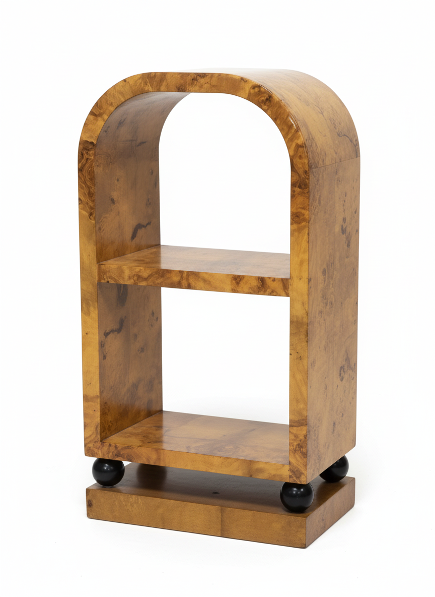 Vintage Burlwood Bookcase