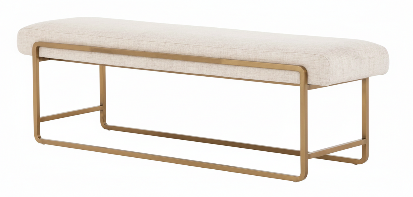 Sled Bench in Thames Cream